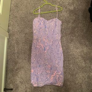 Sparkly light purple homecoming dress